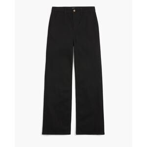 J. Crew Factory‎ Black Wide-Leg Denim Trouser Pant 35 CB665 Work Office Capsule
